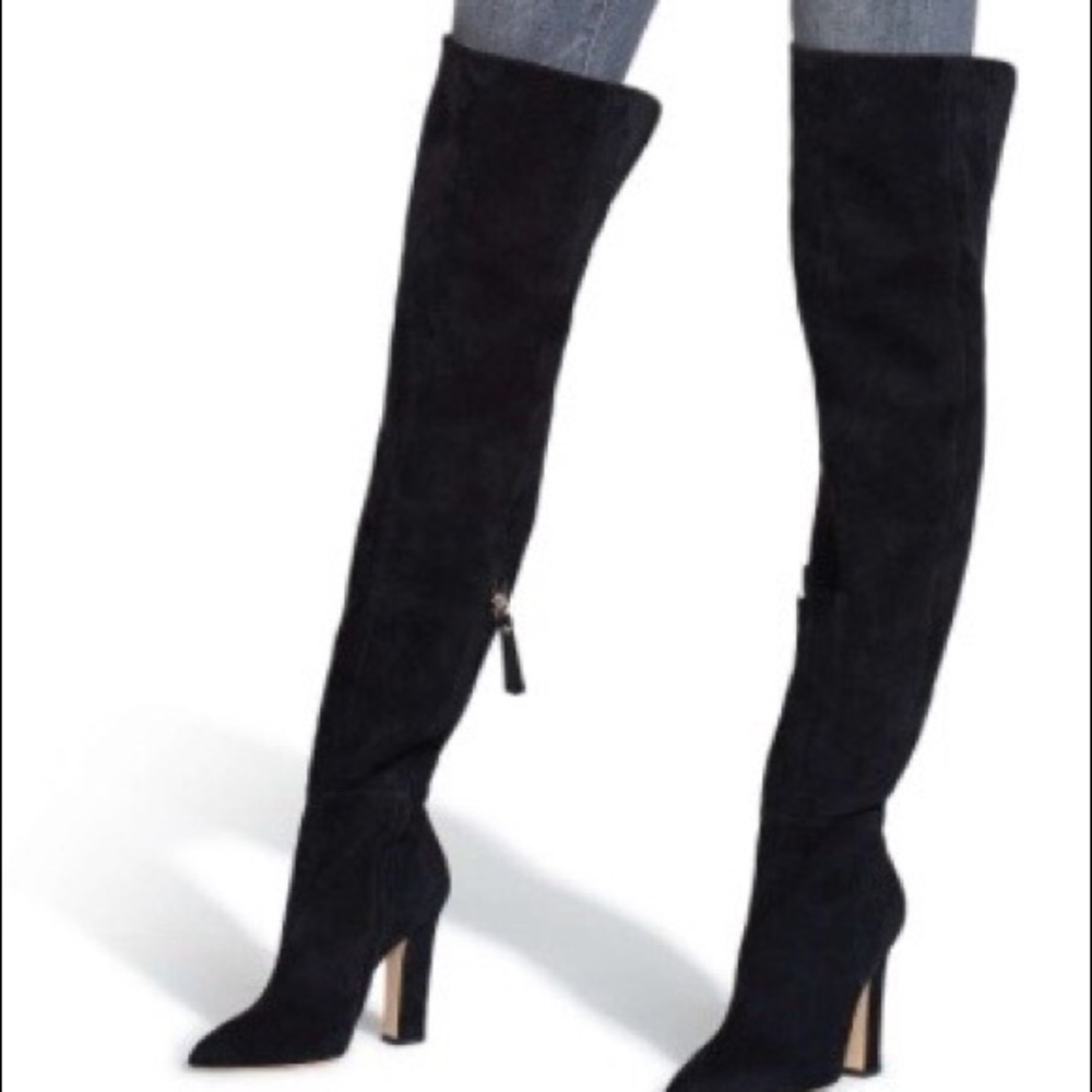 M.Gemi thigh-high black suede Verona boot.